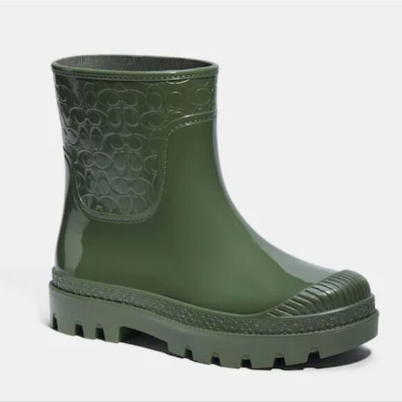 Coach Millie Rain Boot- Army Green - Picture 2 of 9
